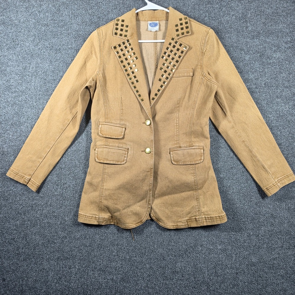 DG2 Diane Gilman Blazer Womens Medium Studded Western Boho Whimsygoth Cowgirl‎